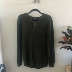 Dark Green Thermal Henley
